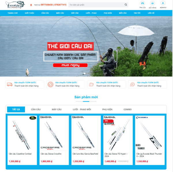 Theme wordpress bán đồ câu cá - Ảnh 2