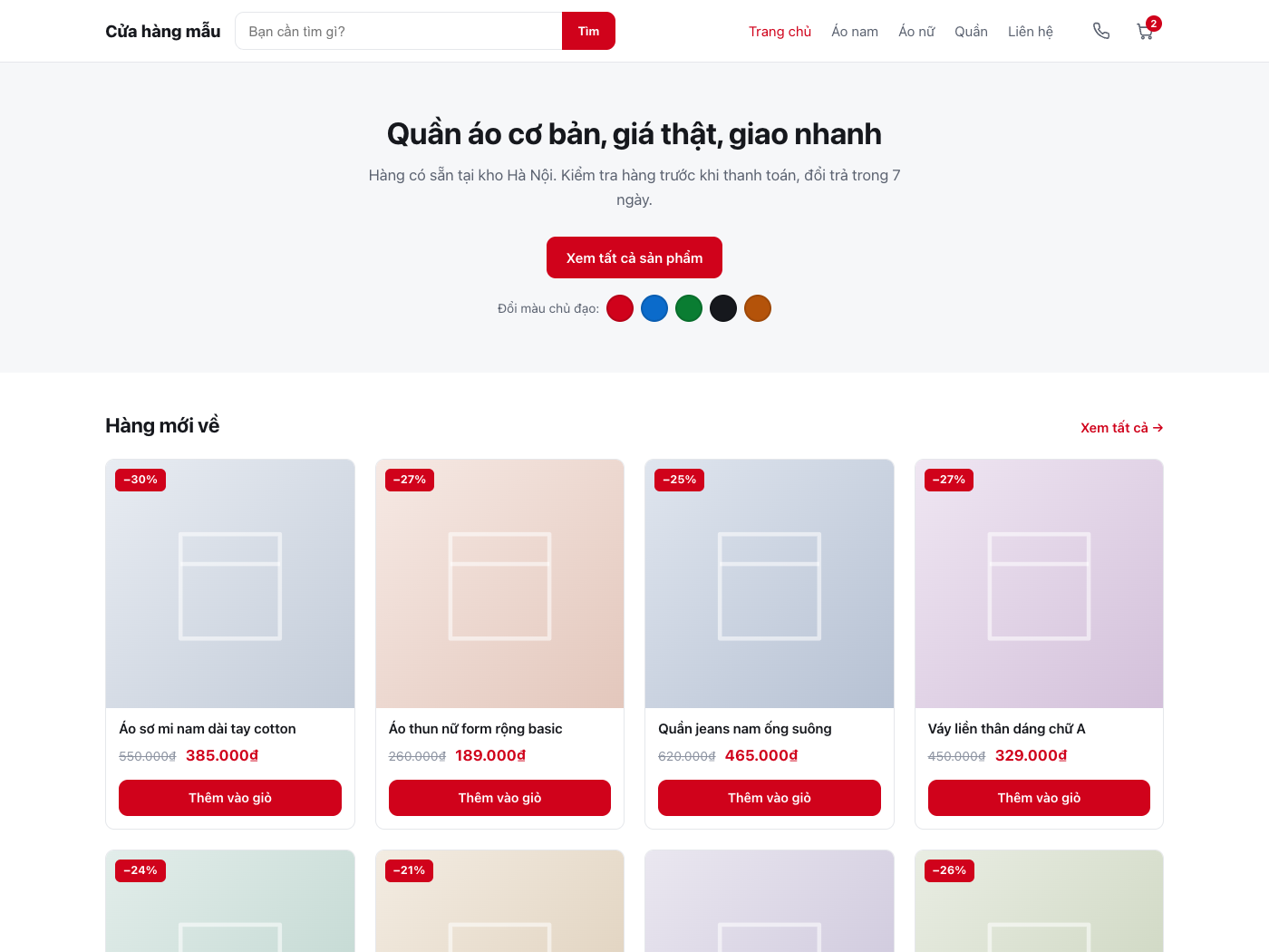 Theme WordPress bán hàng Shop Nhẹ — nhẹ, chuẩn SEO